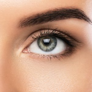 Close up of beautiful green female eye