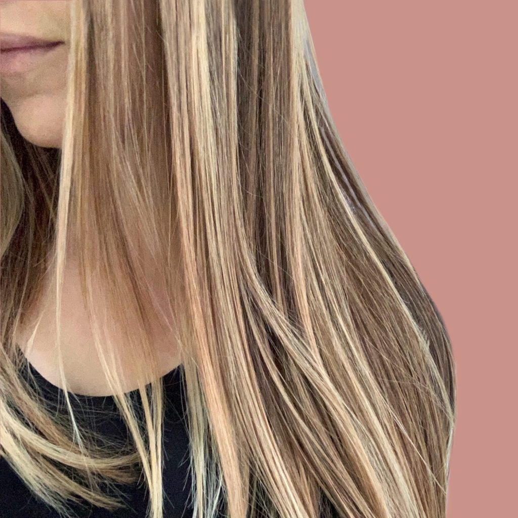 Long highlighted hair