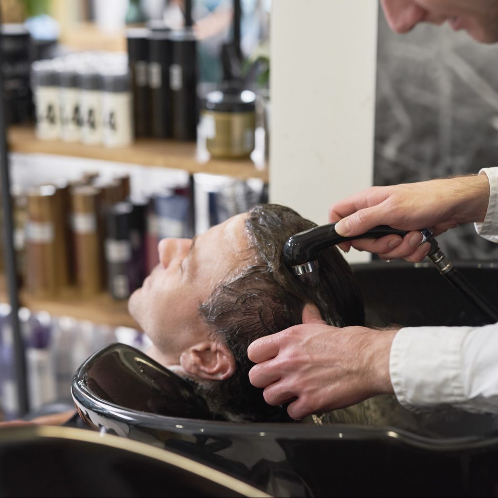 Washing hair in hair salon